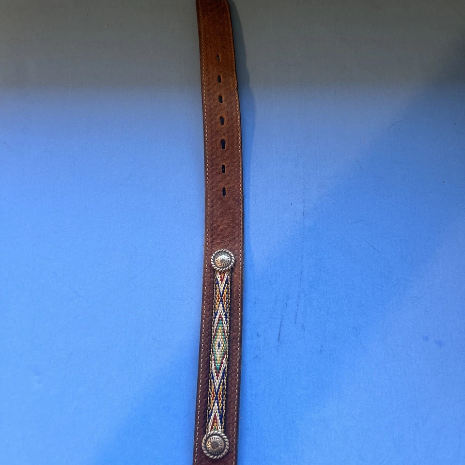 Wangler Concho Leather Brown Belt With Oval Buckle - Image 4 of 4