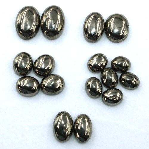 16 Pcs Natural Golden Pyrite 9x7mm To 15x11mm Oval Cabochon Calibrated Gemstones - Picture 5 of 12