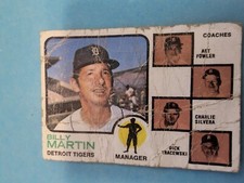 1973 Topps #323 Billy Martin Poor Detroit Tigers MGR  #122H