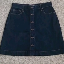 Gap Button Front Denim A-Line Skirt 4 Academia Preppy