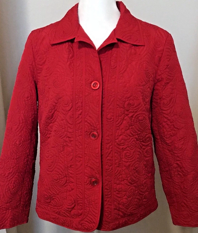 Chaqueta acolchada grande roja para mujer R.Q.T. Chaqueta ligera totalmente forrada Foto 4 de 4