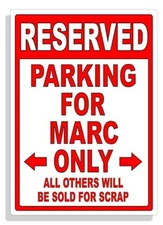 Personalized Parking Sign Wall Decal Metal Sign No Parking Customized for MARC