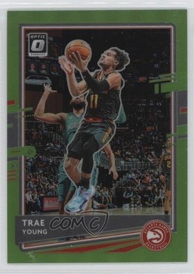 2020-21 Panini Donruss Optic Lime Green Prizm 65/149 Trae Young #2 1rr7