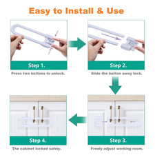 Sliding Cabinet Child Safety Locks - Baby Proofing Cabinet Lock Cupboard Lat...