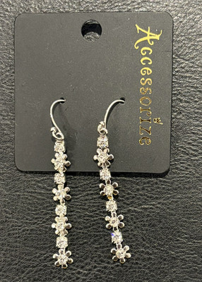 ACCESSORIZE, Crystal Drop Dangle Hook EARRING .