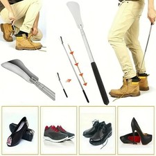 22in Extra Long Handle Shoe Horn Stainless Steel Metal Shoes Remover Shoehorn US