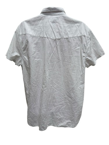 Decree Mens 2XL White Western Waffle Cotton Short Sleeve Button Up 2 Pocket - Picture 5 of 6