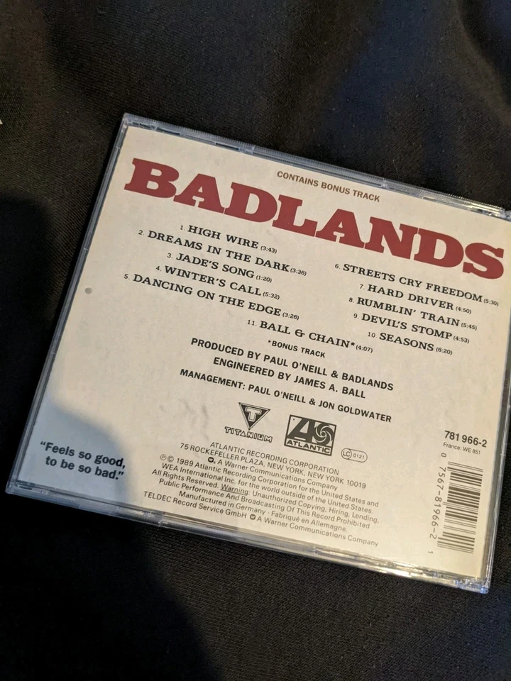 Badlands - Badlands CD 1989 Atlantic – 781 966-2 VERY RARE OOP Foto 4 de 4