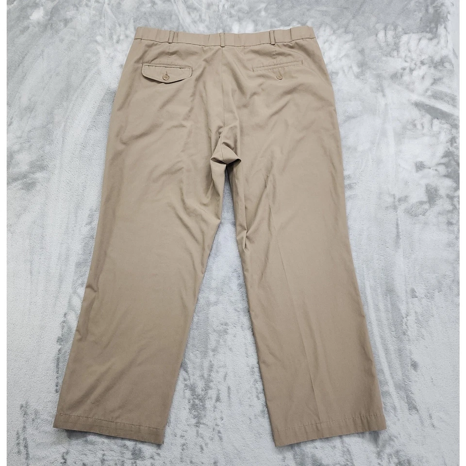 复古 Haband's Fit-Forever 裤子男式 40M 28.5L 棕褐色打褶裤办公室 — 第 2/4 张图片