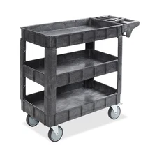 Utility Service Cart with 4-5" Swivel Wheels, 3 Shelves, 550lb. Capacity, 40x17