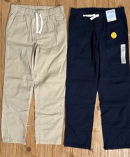 Cat  Jack Blue  Khaki Tan Reinforced Knee Drawstring Straight Pants Size 14