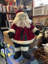 Large Christmas Shelf Sitter Cloth Santa Claus VGC