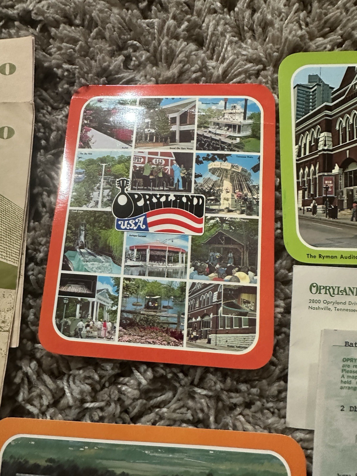 Vintage 1978 Opryland Ephemera Lot Tourist Souvenir Ticket Stubs Postcards Rare