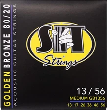 Golden Bronze 80/20 Acoustic Guitar Strings (S.I.T.), Medium 13-56, GB1356