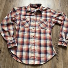 Vintage Levi  s 1980s Button Down Plaid Shirt Size Medium White Tab