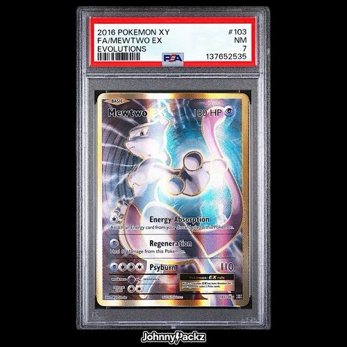 Mewtwo EX 103/106 - 2016 XY Evolutions Full Art Holo - Pokemon Card - PSA 7