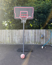 Lifetime Portable Basketball Hoop With Base That Has Wheels And Basketball Inc