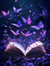 Butterfly Diamond Art Kits for Adults Purple Butterfly Diamond Painting Kit ...
