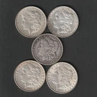 Lot of 5 Morgan Silver Dollars Pre-1921 90% Silver Bullion Mixed Dates SKU161