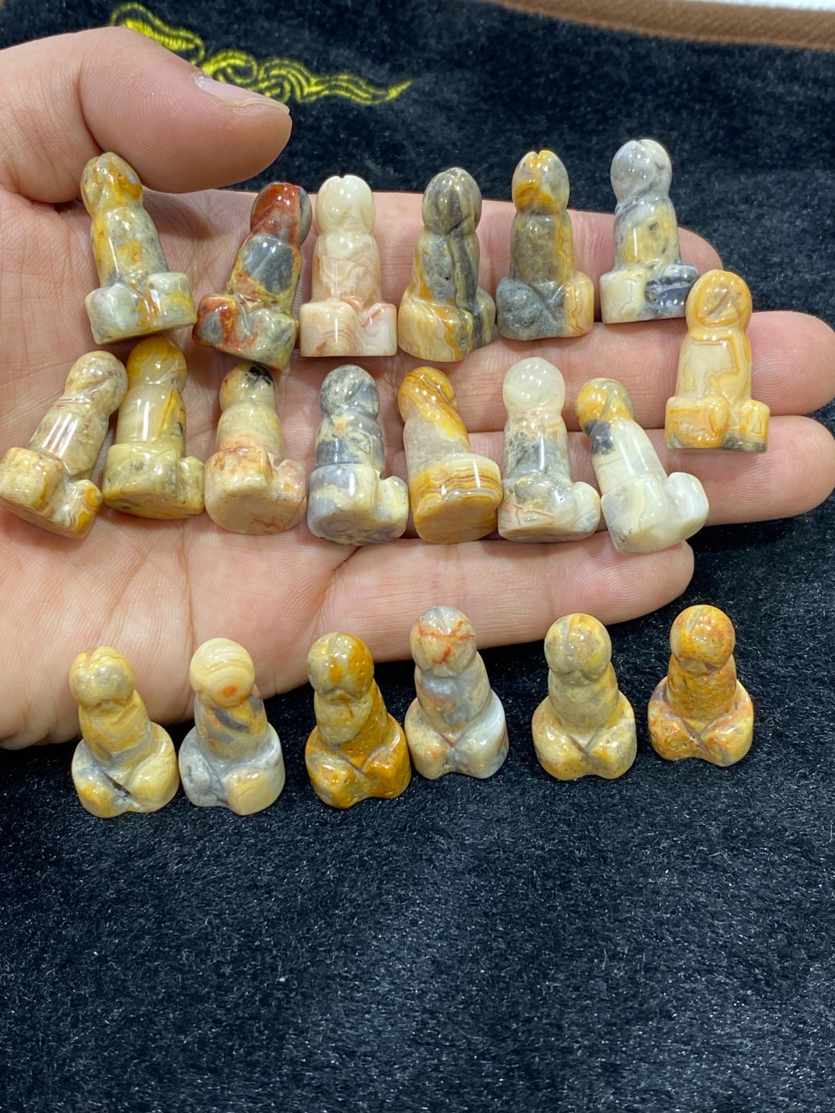 5pcs Natural Crazy Agate mini Small Penis Quartz Crystal Massage Wand healing