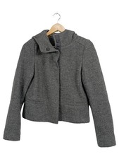 Marc O'Polo Damen Kurzmantel Wolljacke Gr. 36 Grau Kapuze