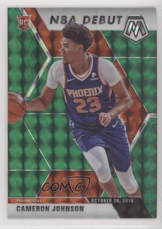 2019-20 Panini Mosaic NBA Debut Green Prizm Cameron Johnson #265 d9r