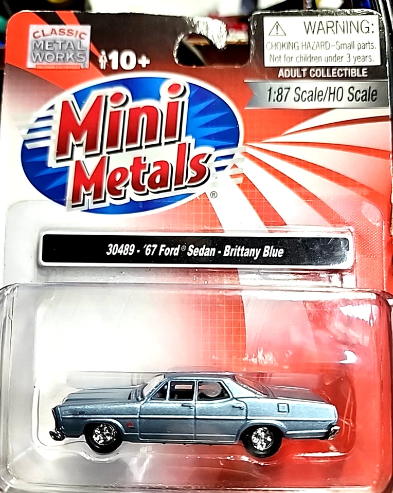 HO CMW 1/87 vehicle mimi Metal Works auto 1967 Ford Custom 500 CAR built BLUE - Image 3 of 4