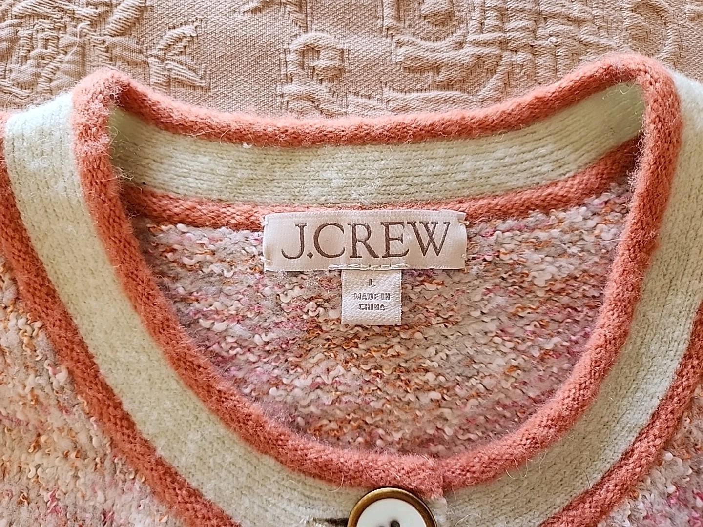 NWOT J. Crew Marled Sweater Lady's Jacket Blazer in Ice Pink Size Large  thumbnail 4