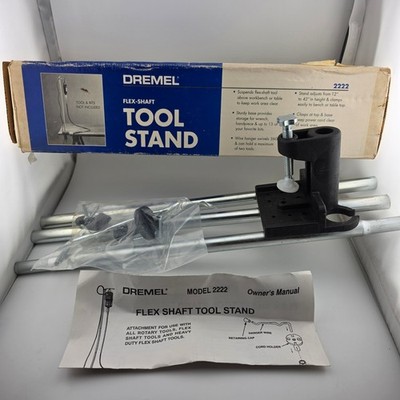 Dremel Flex-Shaft Tool Stand Model 2222 Adjustable Height Silver Black