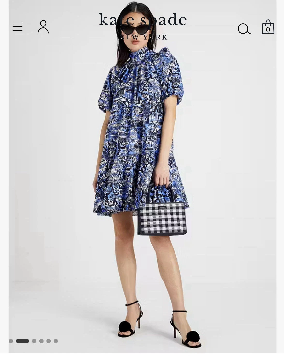 Abito Kate Spade cotone manica corta scenografico passeggiata cravatta schiena taglia x small $298