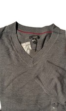XL Alfani Mens Pullover V-Neck Gray Knit Sweater NWT 80 SKU 1022