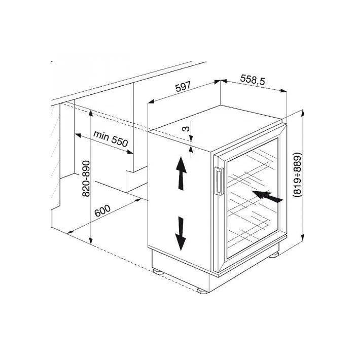 Cantinetta vino Whirlpool argento da incasso - Immagine 3 di 3