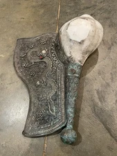 Antique Tibetan Flute Buddhist Temple Horn Shanka amulet Ritual