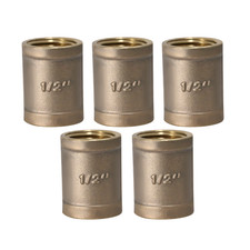 5 Pack XFITTING 1/2" FIP x 1/2" FIP Coupling, Female NPT Brass Coupling