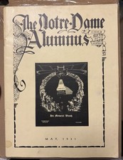 1931 Knute Rockne The Notre Dame Alumnus Death Memorial Wreath Magazine (RARE)