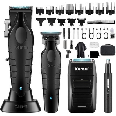 KEMEI Professionelle Haarschneidemaschine für Männer, Schnurloser Schwarz 