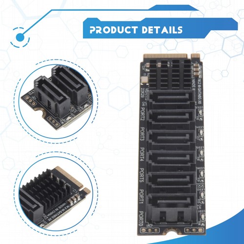 M.2 NVME PCI-E PCIE X4 X8 X16 à 6 Ports 3.0 SATA Adaptateur Carte Riser ASM9817 - Photo 5/7