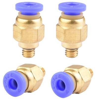 4 Stück 4mm M5 Außengewinde gerade Push to Connect Fittings Einsteckschlauch ...