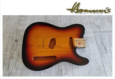 Tele Roasted Swamp Ash Body, 3-teilig, Finish 3 Tone Sunburst, Gewicht  2,74 kg