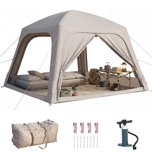 NAIZEA 4-6 Person Inflatable Tent Instant Setup Blow Up Tents w/Pump 118x118x86"