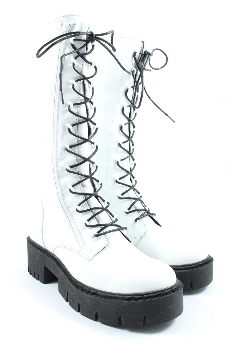 ZIGN Stivaletto stringato Donna Taglia IT 40 bianco nero stile casual