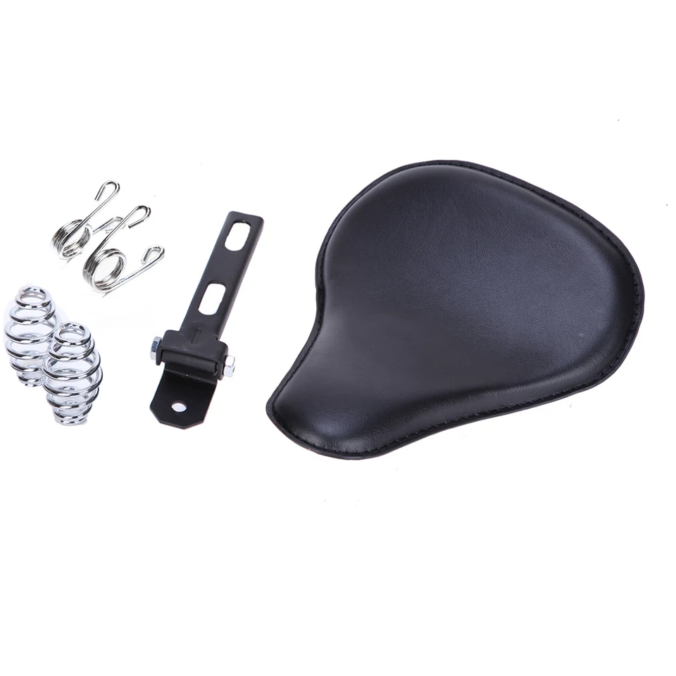 For Harley Sportster Chopper Bobber Motorcycle 3" Spring Solo Bracket Seat Black - Image 3 of 4