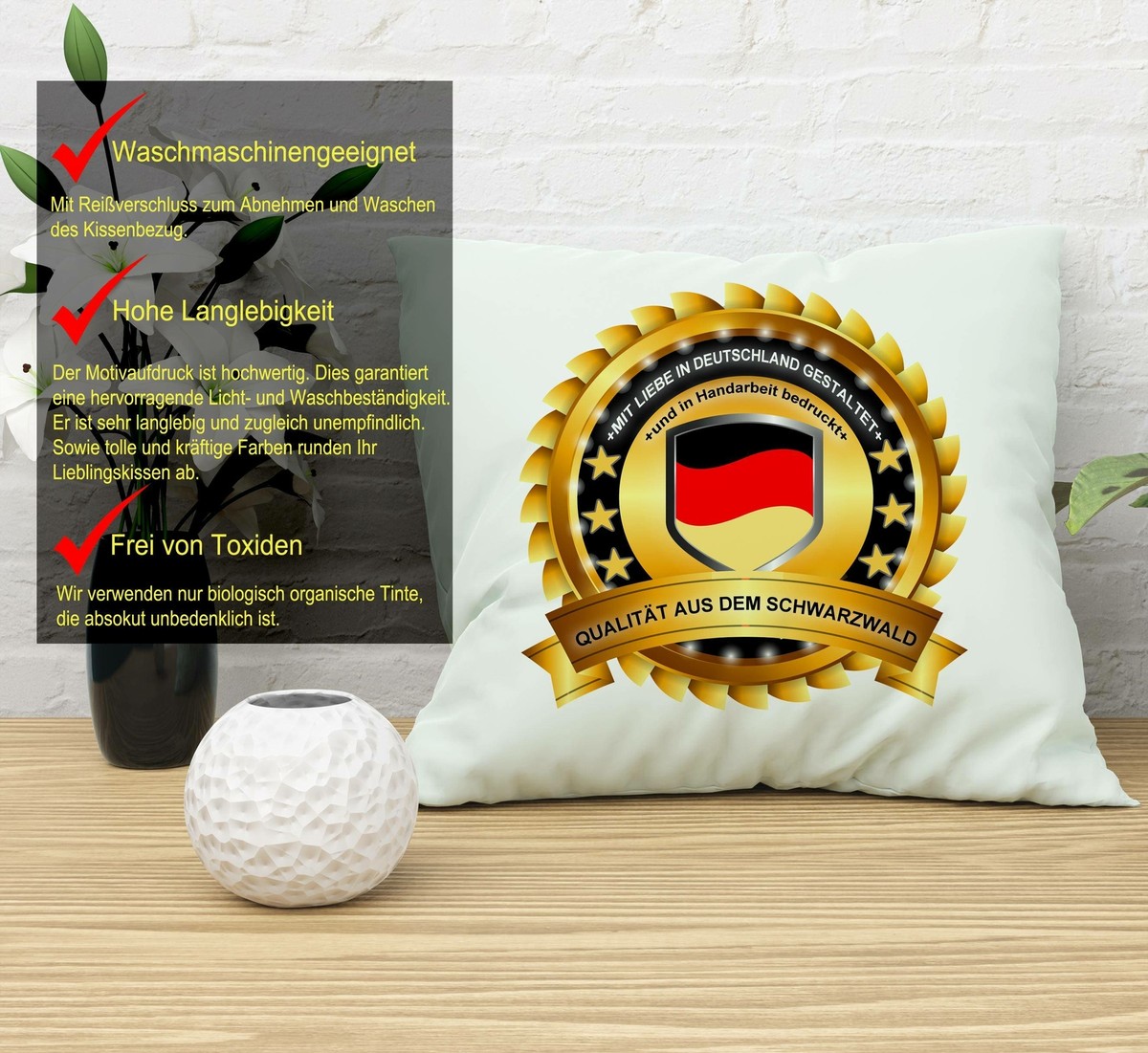 Der Kaffee Ist Kaputt!! Pinguin Zierkissen 40x40 Cm – Witziger Spruch, Waschbar, Personalisierbar