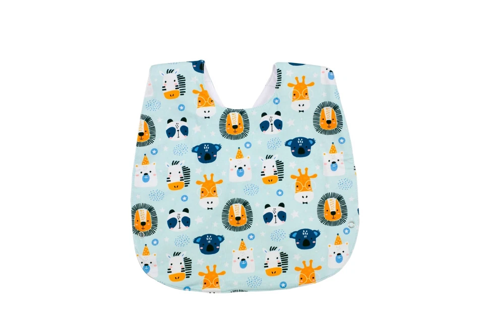 Babador bebê infantil costas cruzadas meninos meninas unissex impermeável azul totalmente ajustável - Imagem 3 de 4