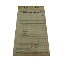 Vtg Frontier Service Filling Station Ticket Receipt Book 1960s Gas Oil Nelson NE