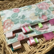 Handmade Blanket Taggie Blanket - Pink Rose Floral With Pink Quilted Backing