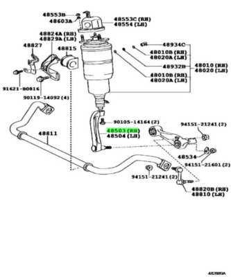 。。 TOYOTA LEXUS LS460 BRACKET FRONT SHOCK ABSORBER LOWER RH Genuine