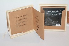 Mud Pie Foldout Ultrasound Birth Announcement for Dad by Mudpie in Wood Box NEW