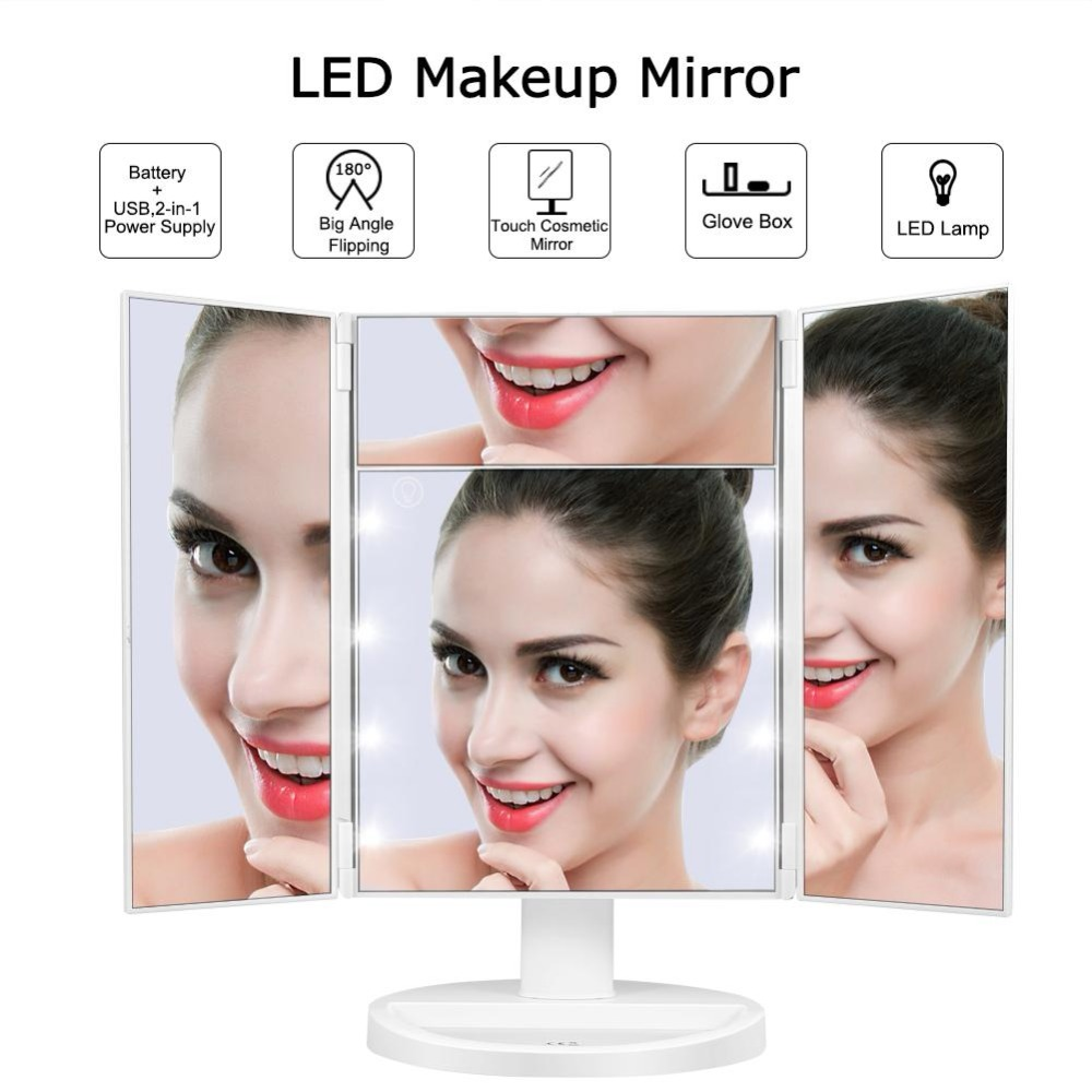 Cosmetic Make Up Mirror Vanity Illuminated Table Makeup Stand Mirror