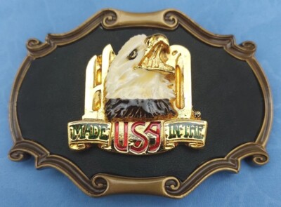 HARLEY DAVIDSON BELT BUCKLE SCREAMIN EAGLE MADE IN THE USA 1978 LEATHER BACK NEW